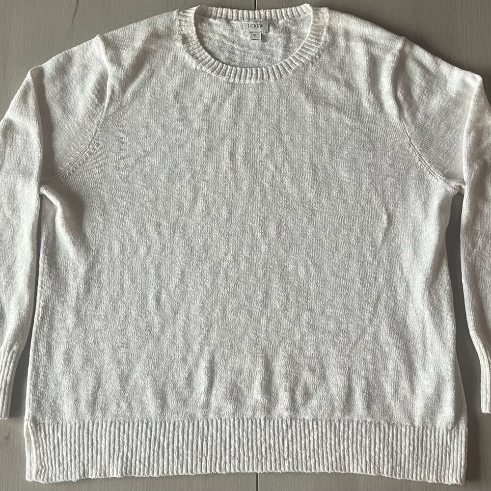 J. Crew Women's White Crewneck Sweater